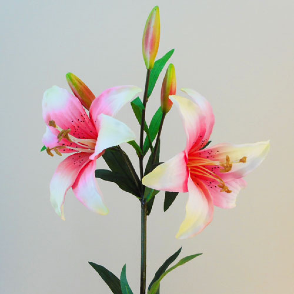 Silk Tiger Lilies Pink 77cm Artificial Flowers